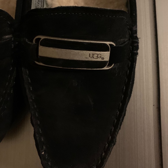 UGG  Black Suede Loafers size 9 - Picture 2 of 4